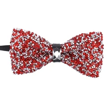 Luxury Diamond Crystal Bling Black Color Bow Tie For Men Women Kids Bowtie Rhinestone Collar Neckwear Wedding Adjustable Bow tie