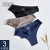 BANNIROU-culotte de sport Sexy, string en T pour femmes, Sexy, sans couture, solide, souple, en G-string, sous-vêtements de femme soie glacée, 3 pièces ► Photo 1/6