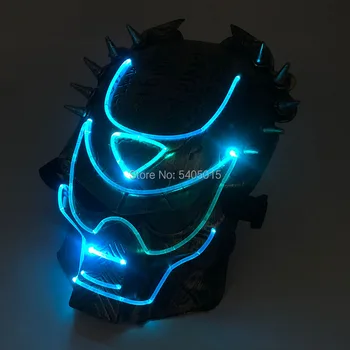 

New Style Plastic Optical Fiber LED Party Mask with Remote Control, Michael Myers Mask For Unisex Masquerade Glow Party Supplies