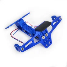 Мотоцикл Универсальный Регулируемый тег Номерного Знака Держатель светодиодный задний фонарь кронштейн зеленый указатель поворота номерной знак