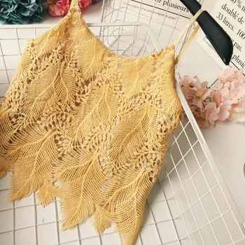 

2019 New Summer Tops Fashion Lacework Hollow Out Short Vest Sexy Elegant Camisoles Bottoming Female yy476