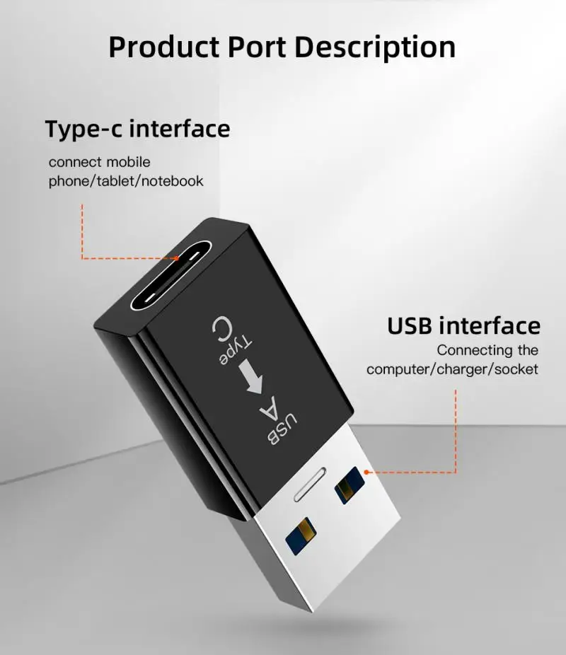 Type-C To USB 3.0 Adapter OTG USB C Female To USB 3.0A Male Converter Adapter Is Suitable For Huawei Xiaomi Samsung Mobile Phone