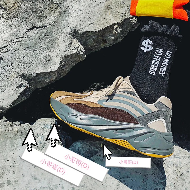 

2019 Autumn And Winter New Style Korean-style Trend of Fashion MEN'S SHOES Breathable Running Lightweight Mesh Sports Footwear M