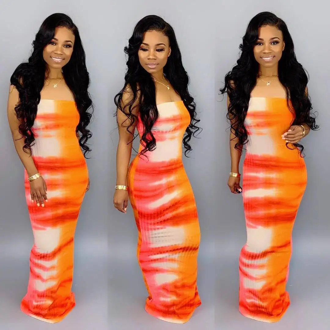 Spring Summer Women Dress Sexy Party Dresses Vestidos Plus Size Print Maxi Long | Женская одежда