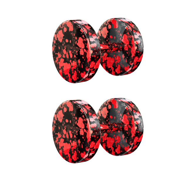 Plugs Faux Gauges Earrings for Men Women Stainless Steel Studs Circle Flat Back Cheater Tunnels Dumbbell Punk Ear Piercing