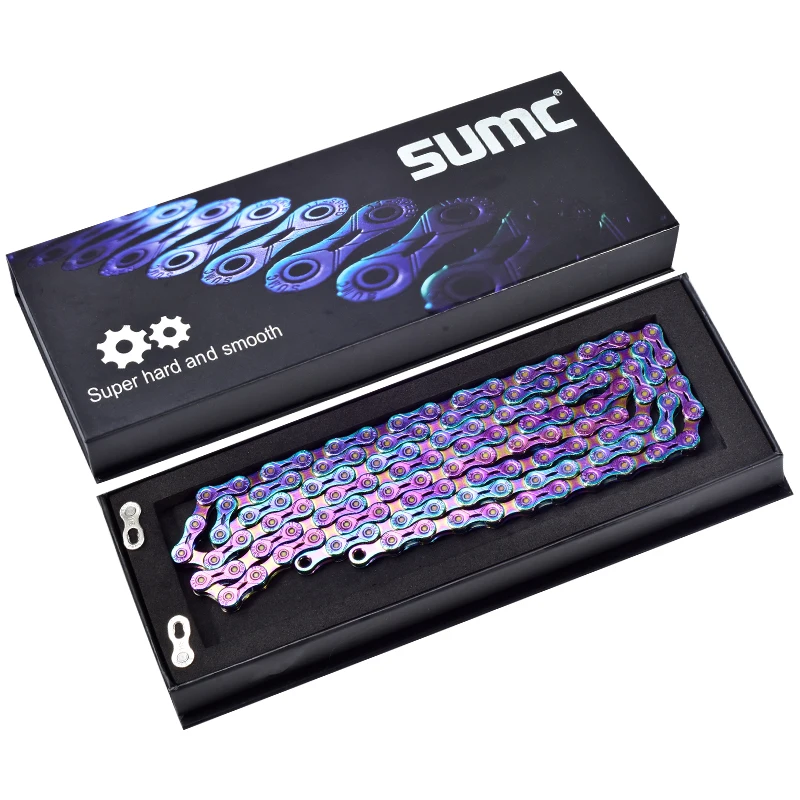 Велосипедная цепь SUMC яркая велосипедная 10/11/12 скоростей Ультралегкая полуполая