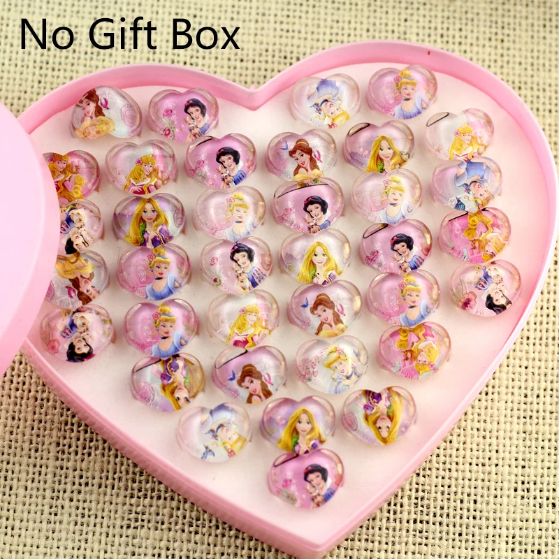24 шт. праздвечерние чные Мультяшные кольца принцессы для девочек детские