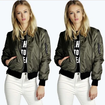 

New Bomber Jacket Women Casual Solid Color Zipper Stand Collar Women Short Jacket Winter Jacket Women 2019 Ladies Coat DR1025