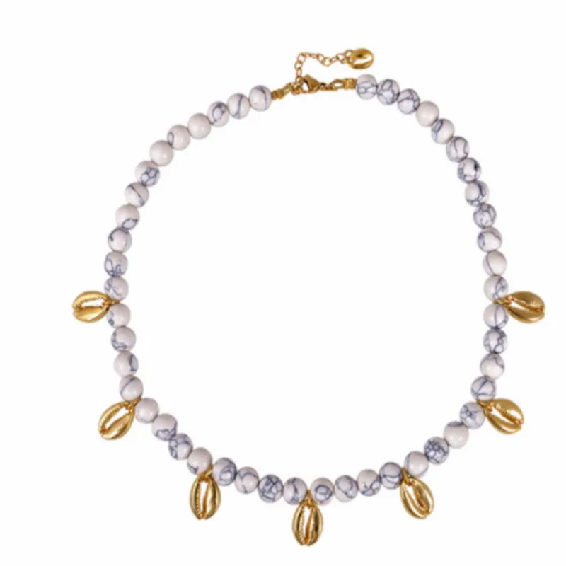Boho Puka, натуральный Каури, ожерелье в виде ракушки, для женщин, массивные жемчужные барочные ювелирные изделия, колье-чокер, ювелирные изделия