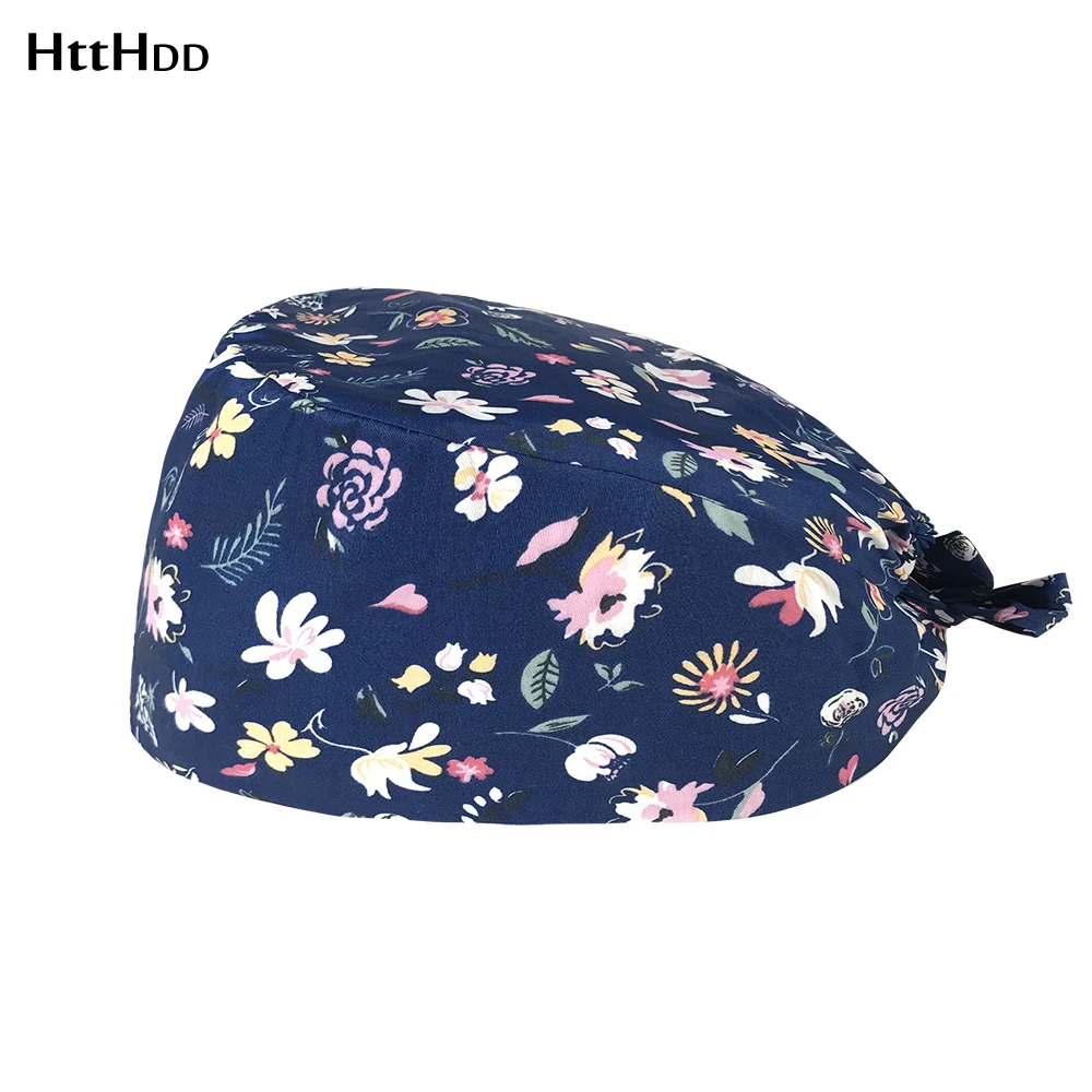 

New Laboratory Hygiene Scrubs cap Dust hats Breathable Pet grooming working Beautician scrubs top Male and female work Scrub hat