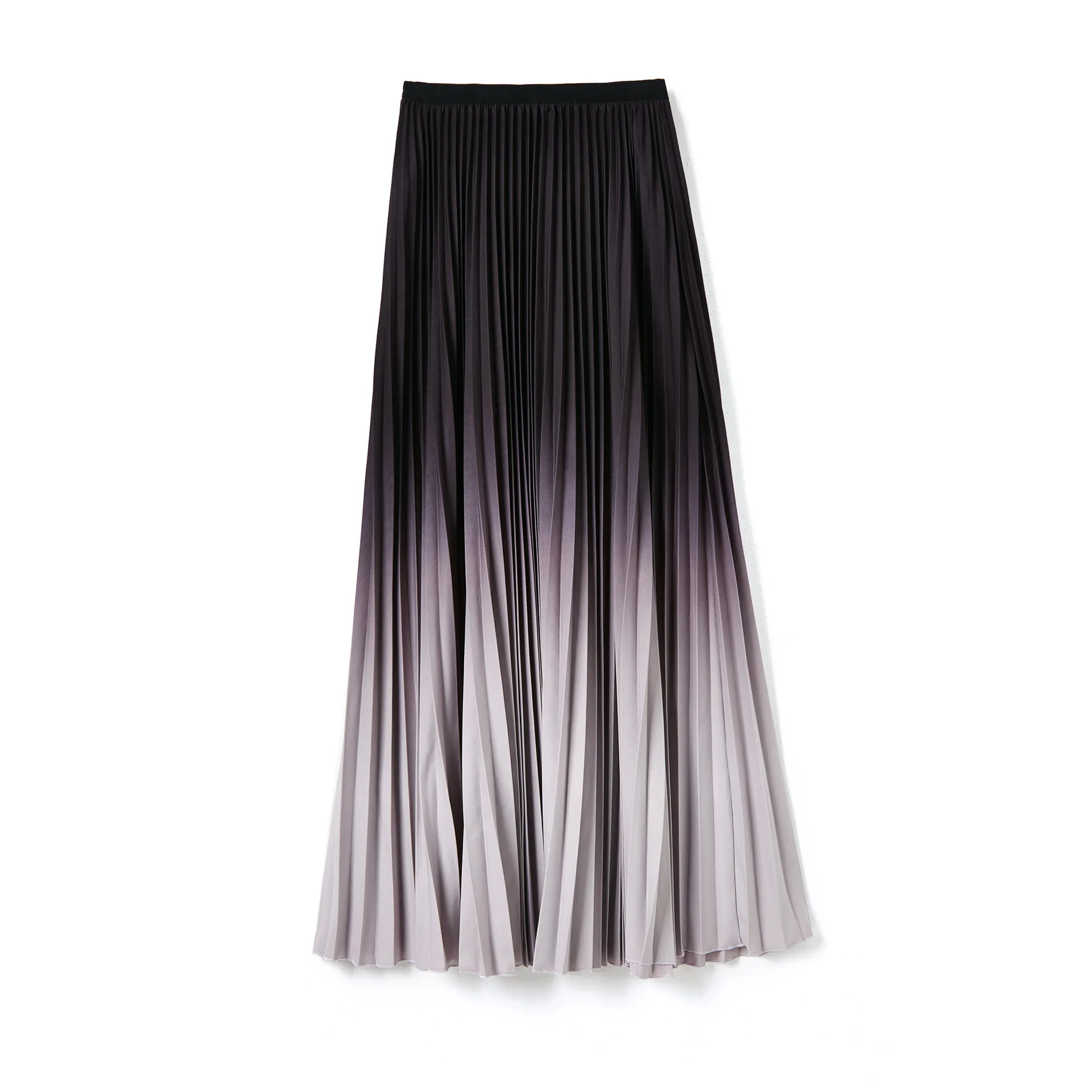 LANMREM Pleated skirt mid-long folded vintage skirt gradient color elastic waist pleated bottoms famale 2020 fashion new YJ726