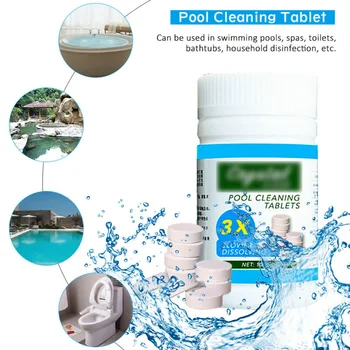 

100Pcs Swimming Pool Cleaning Tablets Cleaner Set For Home Pool Cleaning With Dispenser High Quality
