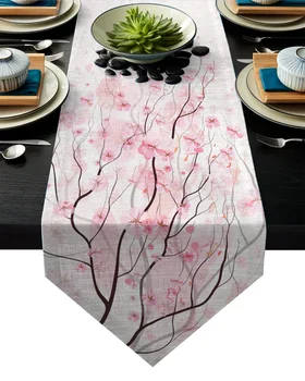 

Beautiful Cherry Tree Branches Table Runner Table Flag Home Party Decorative Tablecloth Table Runners for Wedding