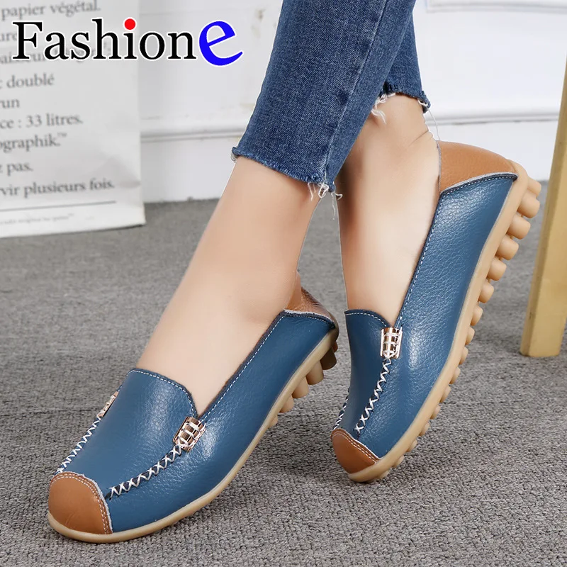 Новые весенне летние туфли больших размеров кожаная обувь для мам медсестры