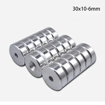 

1~10PCSpcs 30x10-6 Powerful Magnets 30*10 mm Hole 6mm Permanent Round Countersunk Neodymium Magnetic Magnet 30X10-6mm 30*10-6 mm