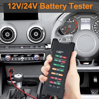 

Car Battery Detector 24V 12V BM420 7 LED Display Digital Test Tool Truck Loading Tester Heavy Duty Motorcycle Auto Diagnosis