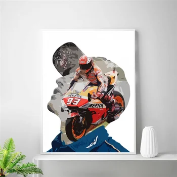 

marc marquez Poster Art Canvas Painting Home Decor