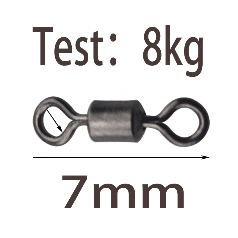 7mm 100 шт./лот шариковый Вертлюг Твердые кольца рыболовные соединители приманки рыболовные крючки, размер 2#-12# рыболовные снасти - Цвет: 7mm