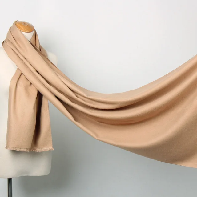 200*60 см женский мягкий однотонный шарф из кашемира пашмины зимний теплый длинный матовый шарф шаль шарфы модное толстое одеяло для путешествий - Цвет: camel