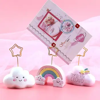 

3Pcs Christmas Cartoon Note Holder Creative Card Organizer Home Table Decoration