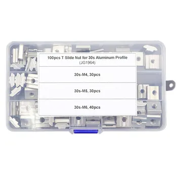 

100/80/50/30/20PCS M3 M4 M5 M6 M8 T Square nuts T-Track Sliding Nut for Fastener Aluminum Profile 2020 3030
