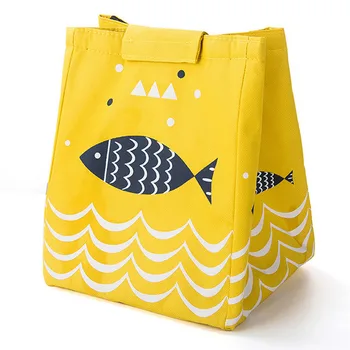 

Container Handbag Tote Oxford Cloth Food Pouch Thermal Insulated Storage Large Capacity Little Fish Pattern Lunch Bag Portable