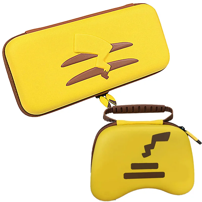 

Comic Theme Bag for Nintendo Switch & Pro Controller Storage Case Yellow Picachu Enhanced Bag Anti Shock Hard Waterproof Pouch