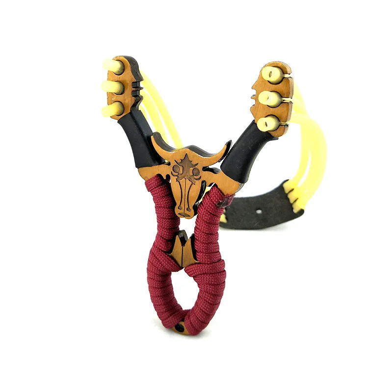 

High quality outdoor hunting shooting alloy slingshot wristband bow with quality rubber match shooting game 2020 new
