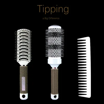

Hot Selling Air Cushion Massage Comb Set Cylinder Inner Buckle Hair Brush Roll Comb Long Hair Plastic Ribs Comb
