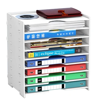 

8 / 6 Tiers Office File Organizer Desktop Storage Shelf Bookshelf Magazine File Organizer Holder Desktop Storage Rack Save Space