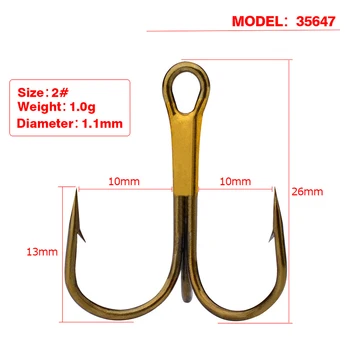 

100pcs PROBEROS Treble 26mm Hook Sharp Fishing Tackle Gear For Fisherman Outdoor Spring Fishing Accessories