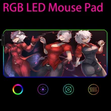 

Helltaker RGB Large Mouse Pad Gaming Mouse Pad Rubber CS GO Gamer Computer Mousepad Led Backlight Carpet XXL Keyboard Desk Mats