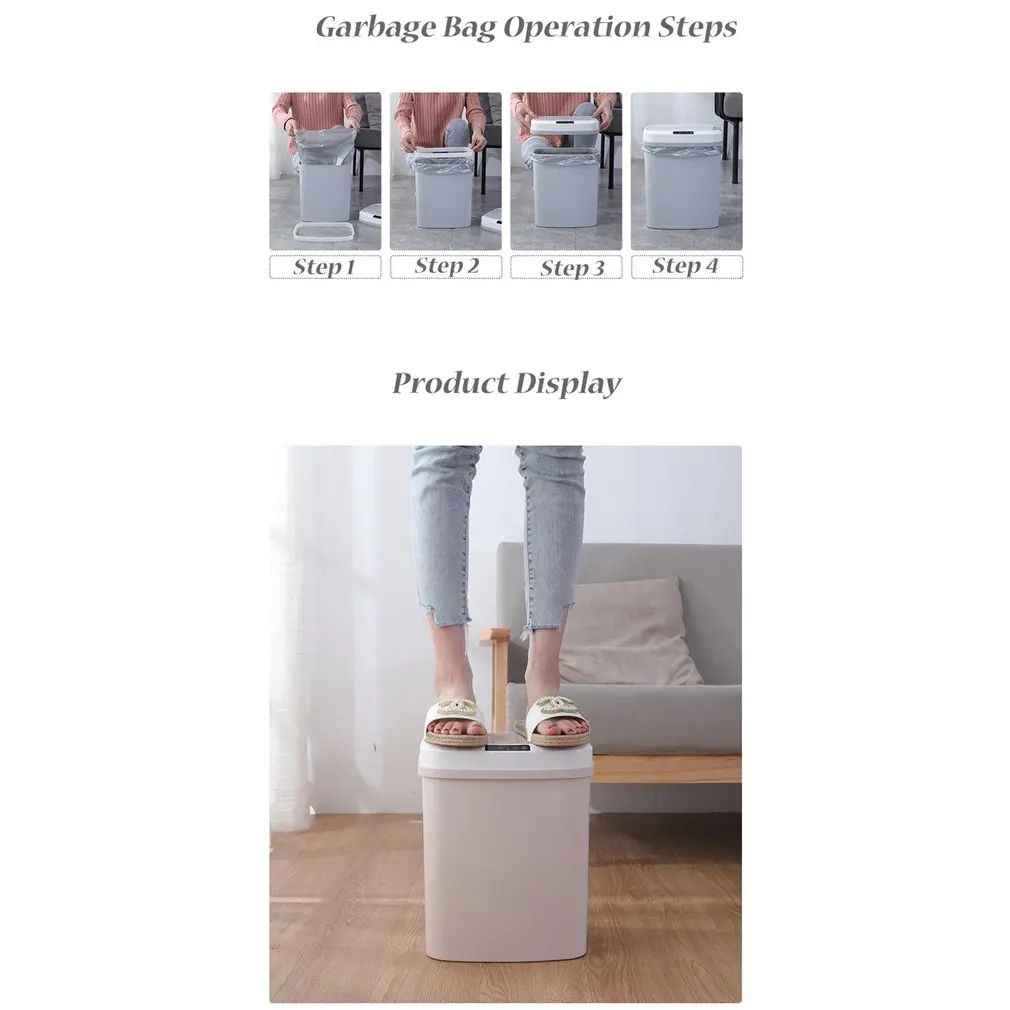 Автоматический Бесконтактный умный инфракрасный датчик движения мусорное ведро