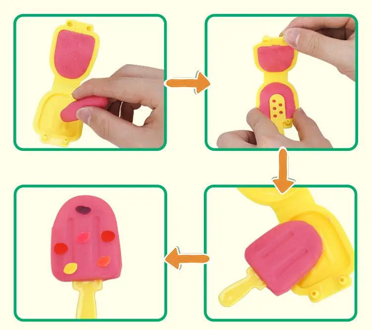 Molde de Cozinha Crianças Argila Criativo Playdough Faça Você Mesmo Hamburger Plasticine Macarronete Máquina Cone Brinquedos Conjunto Artesanal Nuvem Lodo Cor 7 Crianças cor argila criativo playdough diy hamburger