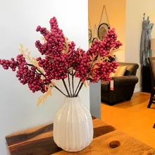 Искусственные ягоды из целлюлозы, рождественские украшения для дома, свадьбы, искусственные растения, букет, сделай сам, вечерние аксессуары для отелей