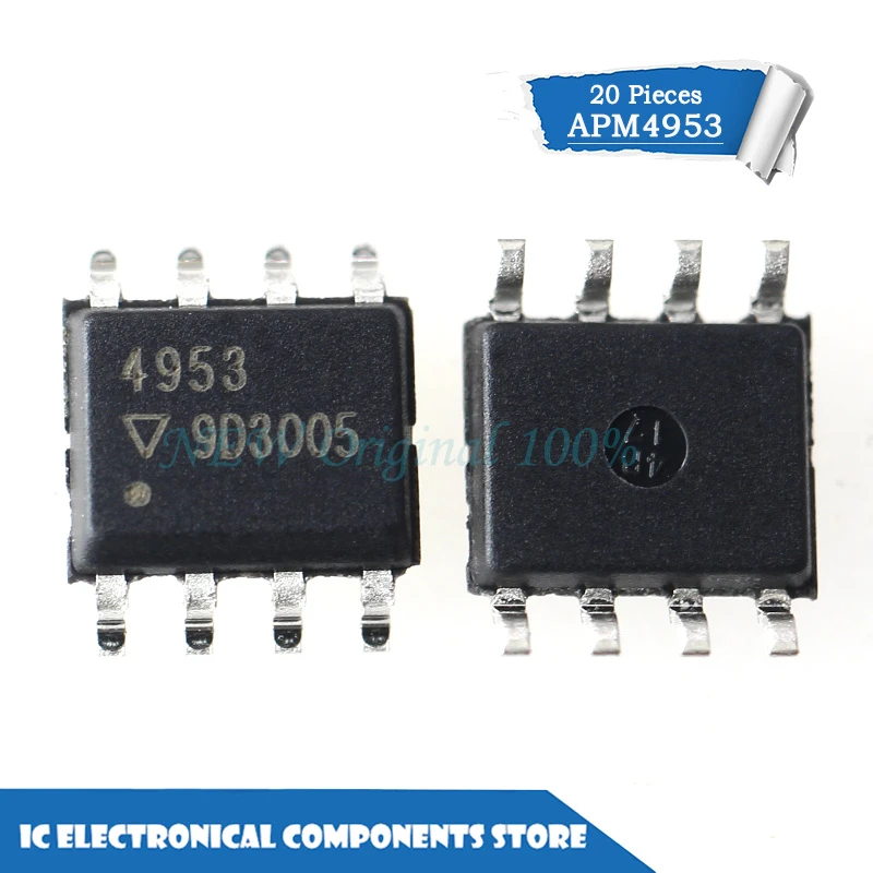 50 Pièces APM4953 SOP-8 4953 Double P-CHANNEL ENHANCEMENT MODE MOSFET