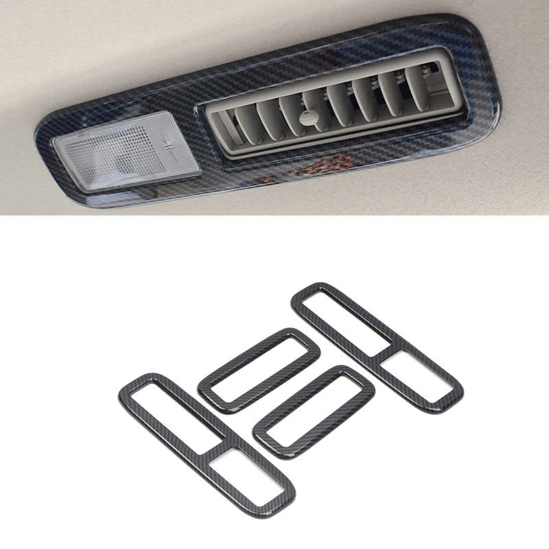 Для Mitsubishi Pajero V80 2007- карбоновый стиль различные позиции A/C вентиляционное отверстие рамка наклейки накладка Стайлинг автомобиля - Название цвета: Rear Roof