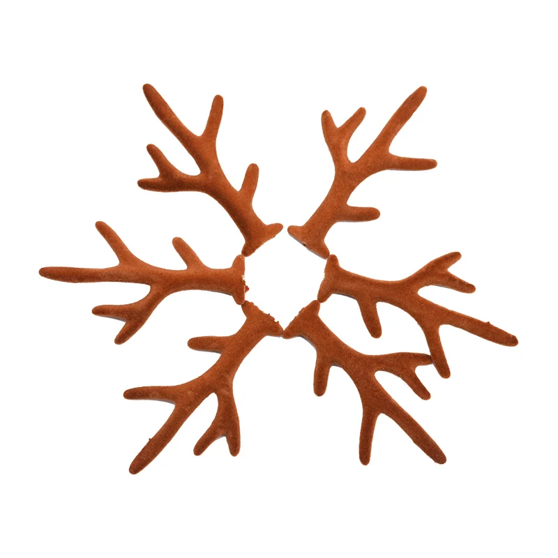 5 Pairs Red/brown Simulation Antlers DIY Handmade Cute Headband Headdress Accessories Material Christmas Party Decor Photo Props