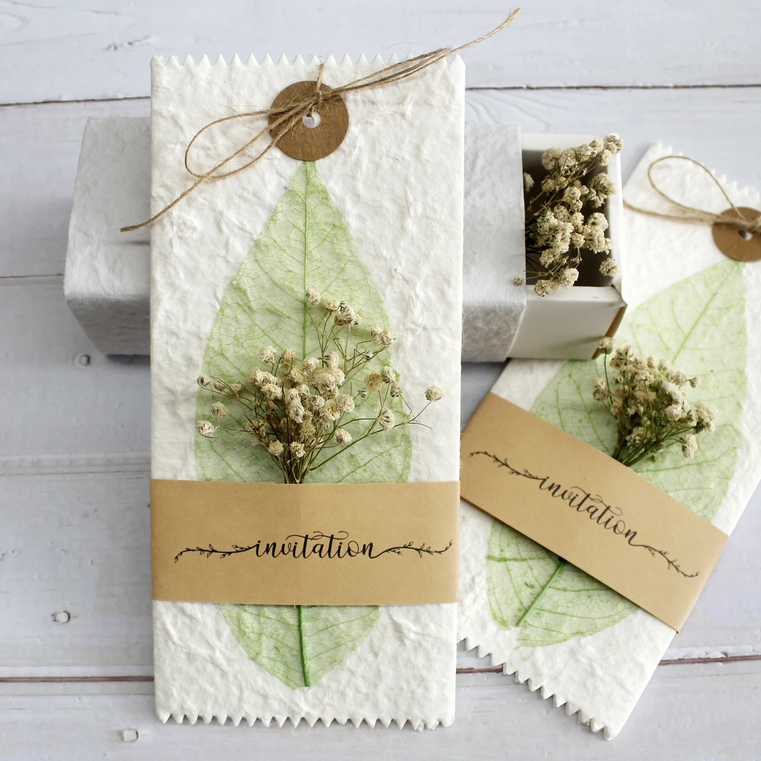  50pcs Rustic Wedding Invitations Customized Invitations Flowers Wedding Invited with Envelope - 4000031999967