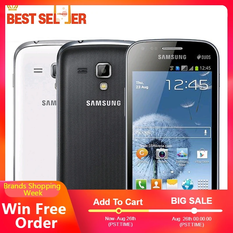 Original Unlocked Samsung Galaxy S Duos S7562 Mobile Phones Cheap 1.0GHz 4.0inch Screen 3G WIFI GPS 5MP 4GB Dual Sim Cellphone | Мобильные
