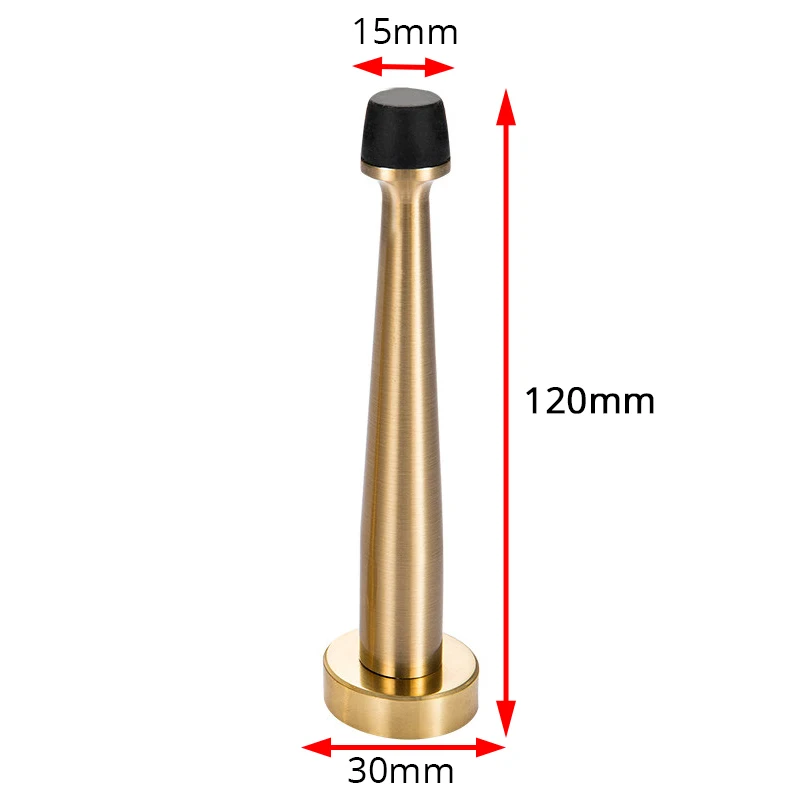 120mm KAK латунный дверной стоппер Ванная комната стопор для двери сверхпрочные напольные настенное крепление бампер Non-Магнитный Дверной доводчик поймать Комплектующие дверей - Цвет: 120mm