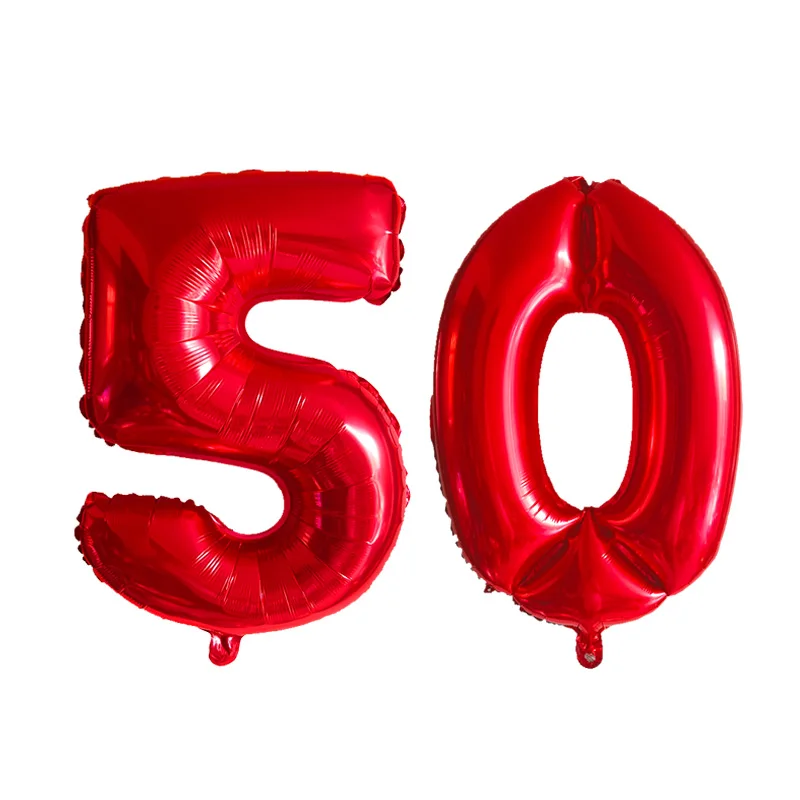 Set of 2 Colorful 30th Birthday Foil Balloons - Pink, Blue, Gold Party Decorations