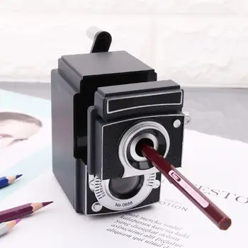 

Retro Vintage Camera Style Pencil Sharpener Mechanical Manual Hand Cranking Stationery Student Gift H55F
