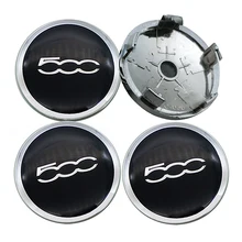 4pcs 60MM with 56mm Aluminum for Fiat 500 5CC Logo Car Wheel Center Caps Cover Emblem Wheel Center Hub Badge Car Styling