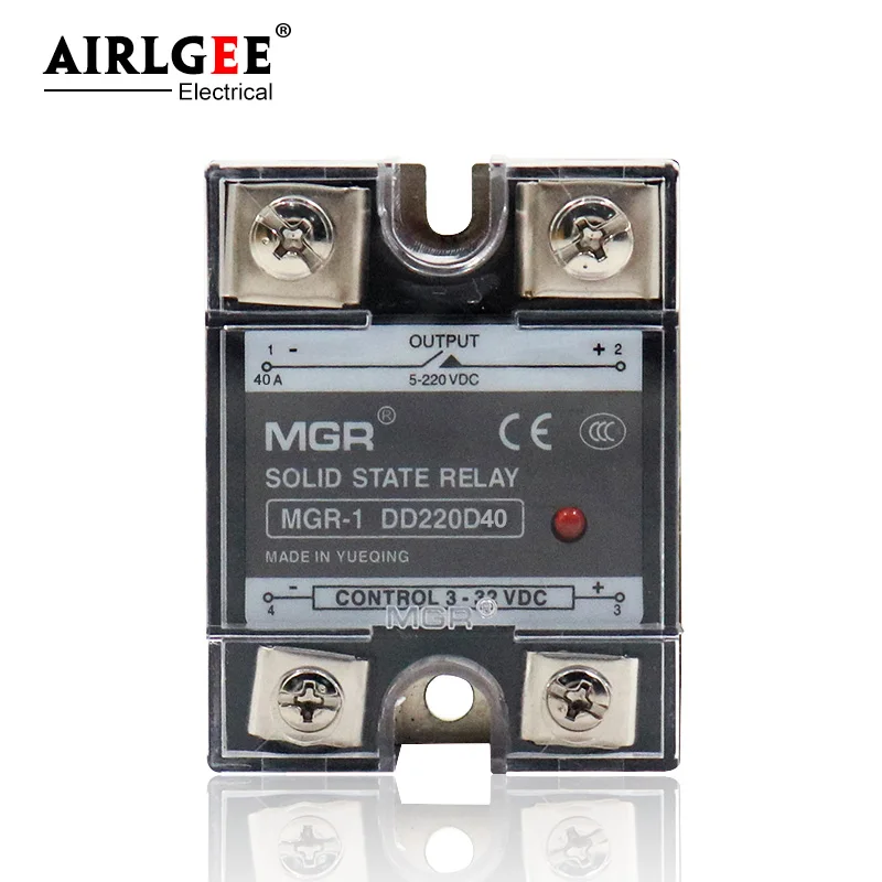 MGR-1 DD220D40/SSR-40DD 40A твердотельные реле 3-32V DC to 5-220V релейный модуль для ПИД-регулятора