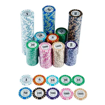 

New 25pcs/lot Clay Material Casino Texas Poker Chip Set Metal Coins Crown Monte Carlo Chips Poker Club Accessories 2020