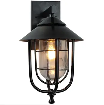 

Vintage Outdoor Wall Light LED Waterproof Industrial Decor Outside Lamp Black Sconce Lighting Fixtures Patio Courtyard Lights AC