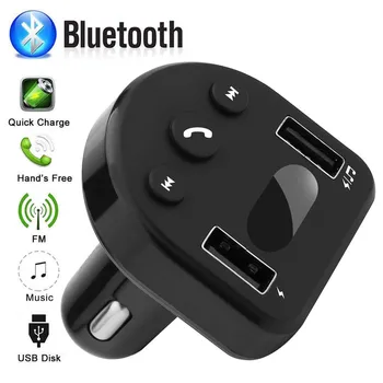 

Car MP3 Player Music Player FM Transmitter Dual USB Car Charger Bluetooth U Disk Cigarette Lighter Power Orange LED Screen