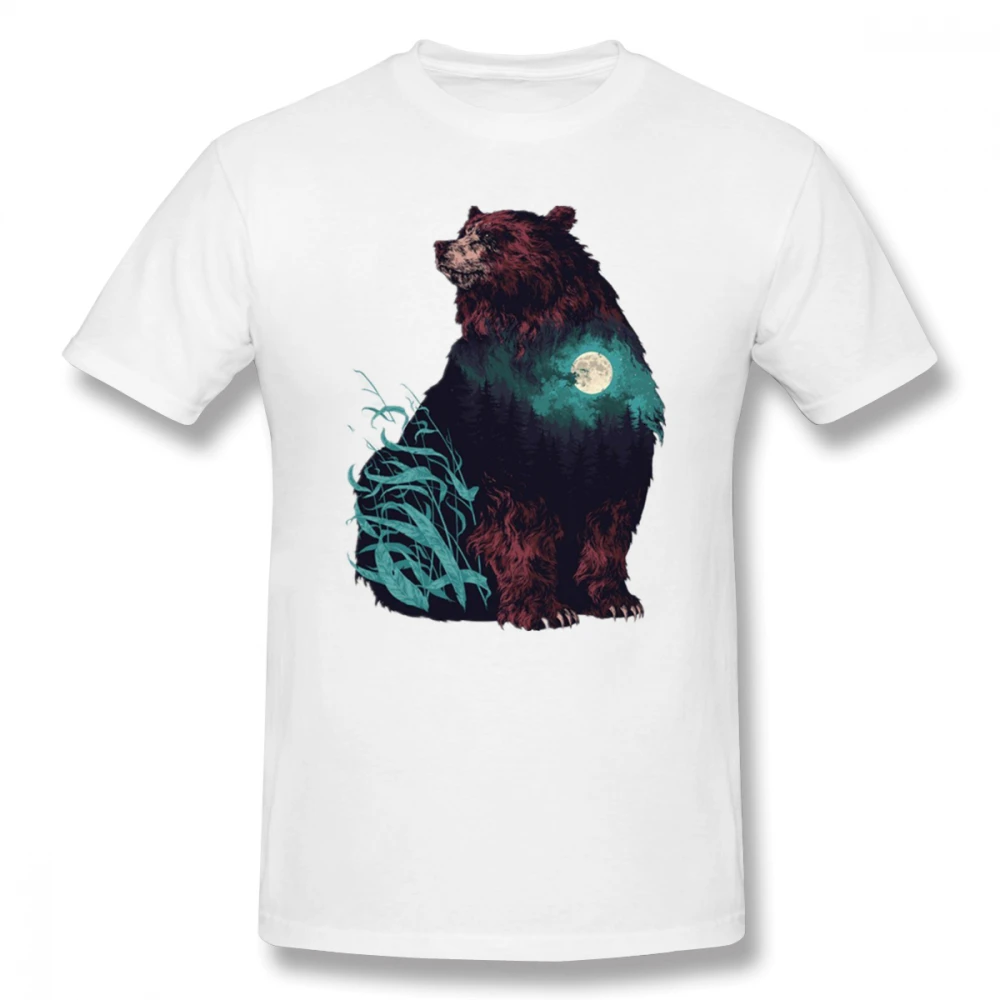 2019 funny tee Big Bear In Contemplation t shirts men cotton tops cool shirt summer Men's Basic Short Sleeve T-Shirt |