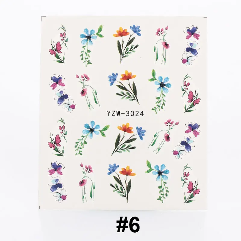 pattern 6 Модные наклейки для ногтей наклейки DIY горный хрусталь украшения водные искусства цветы вечерние рождественские водонепроницаемые наклейки для ногтей - Цвет: pattern 6